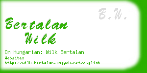 bertalan wilk business card